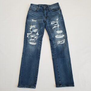 American Eagle Slim Straight Jeans Destructed Tag 29/30 Actual 28/29.5